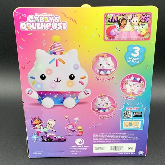Gabbys Dollhouse Sprinkle Party Cakey Cat Plush Toy Interactive Netflix - Picture 6 of 8